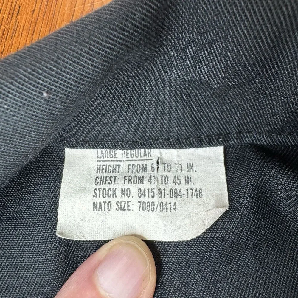 Military Black Long Sleeve Shirt‎ Jacket 8415-01-084-1748 Men's Size Large Reg